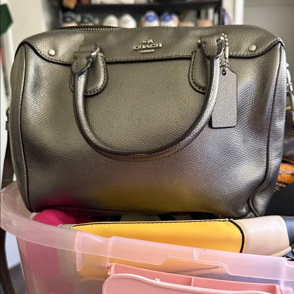 Coach Metallic Silver Handbag - Picture 3 of 7
